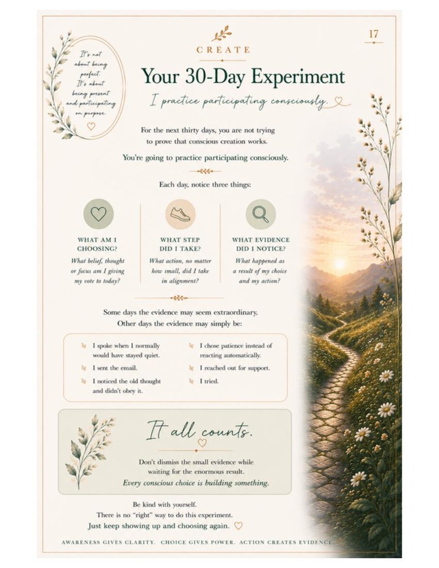 Interior page from the Conscious Creation Journal: Your 30-Day Experiment