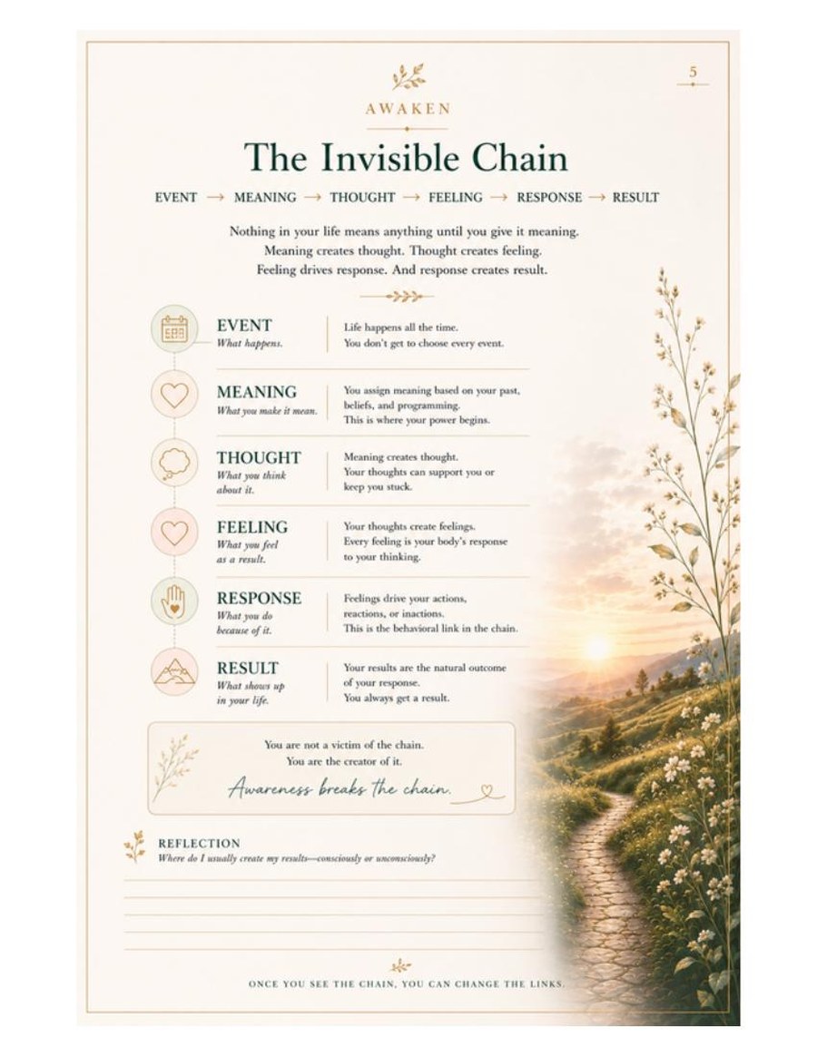 Interior page from the Conscious Creation Journal: The Invisible Chain