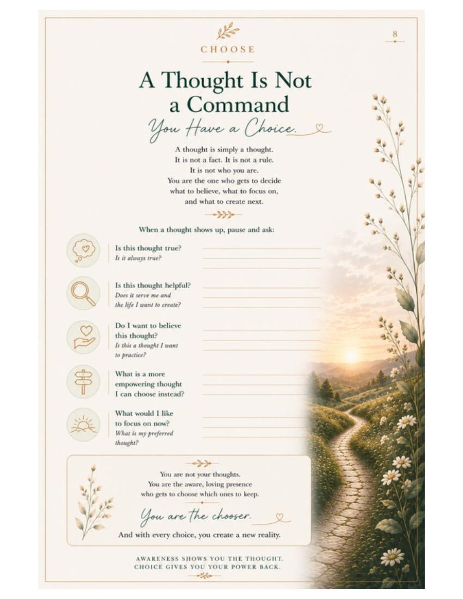 Interior page from the Conscious Creation Journal: A Thought Is Not a Command